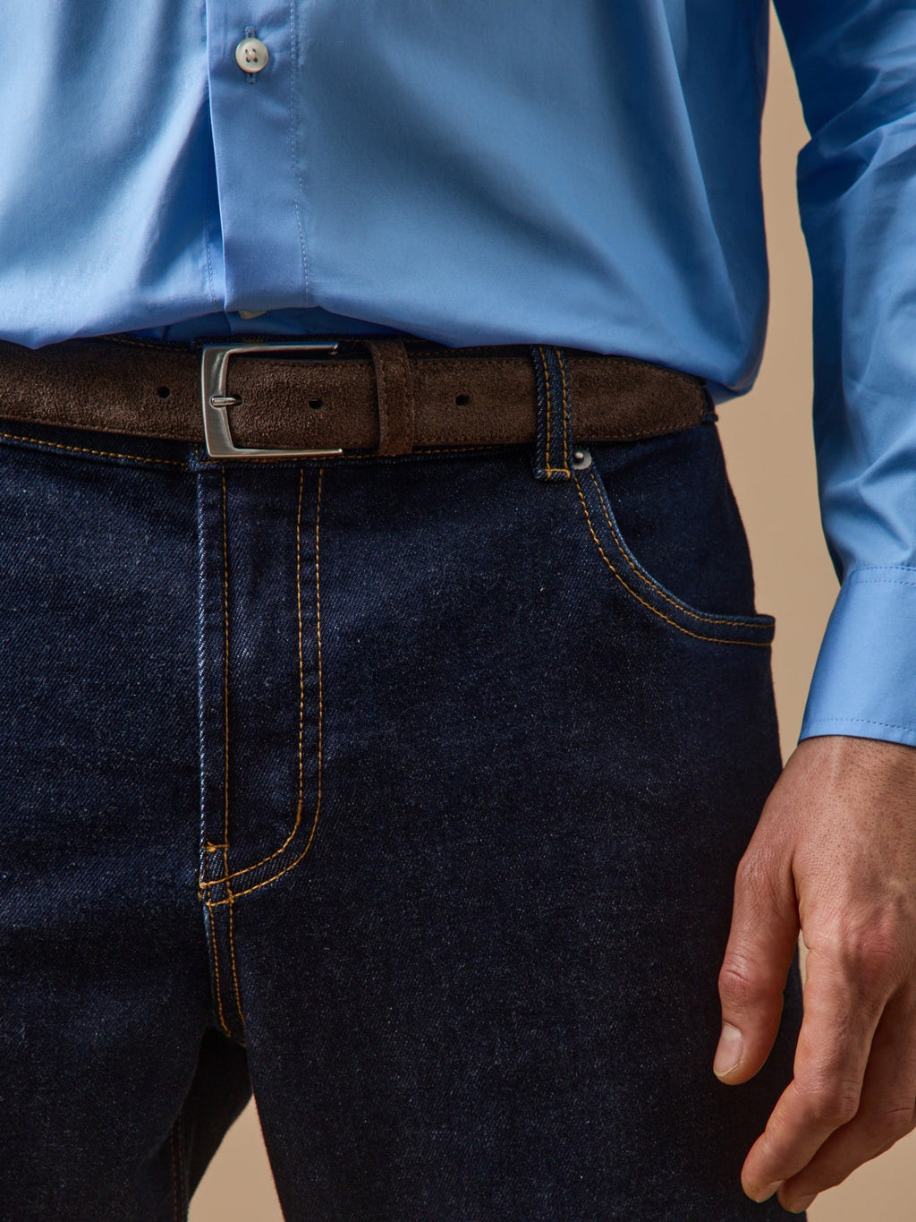 Ceinture cuir suédé homme - 1