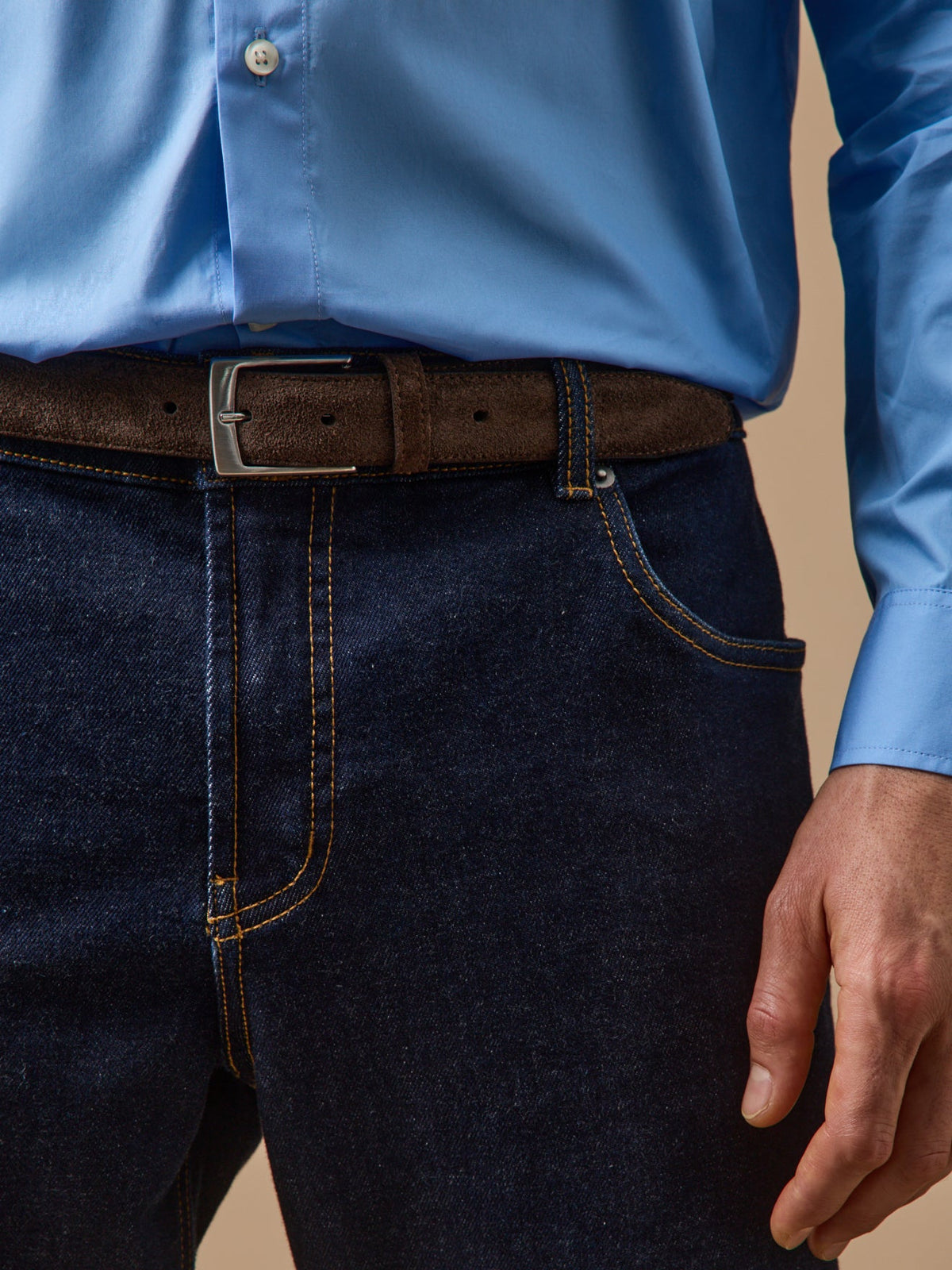 Ceinture cuir suédé homme - 1
