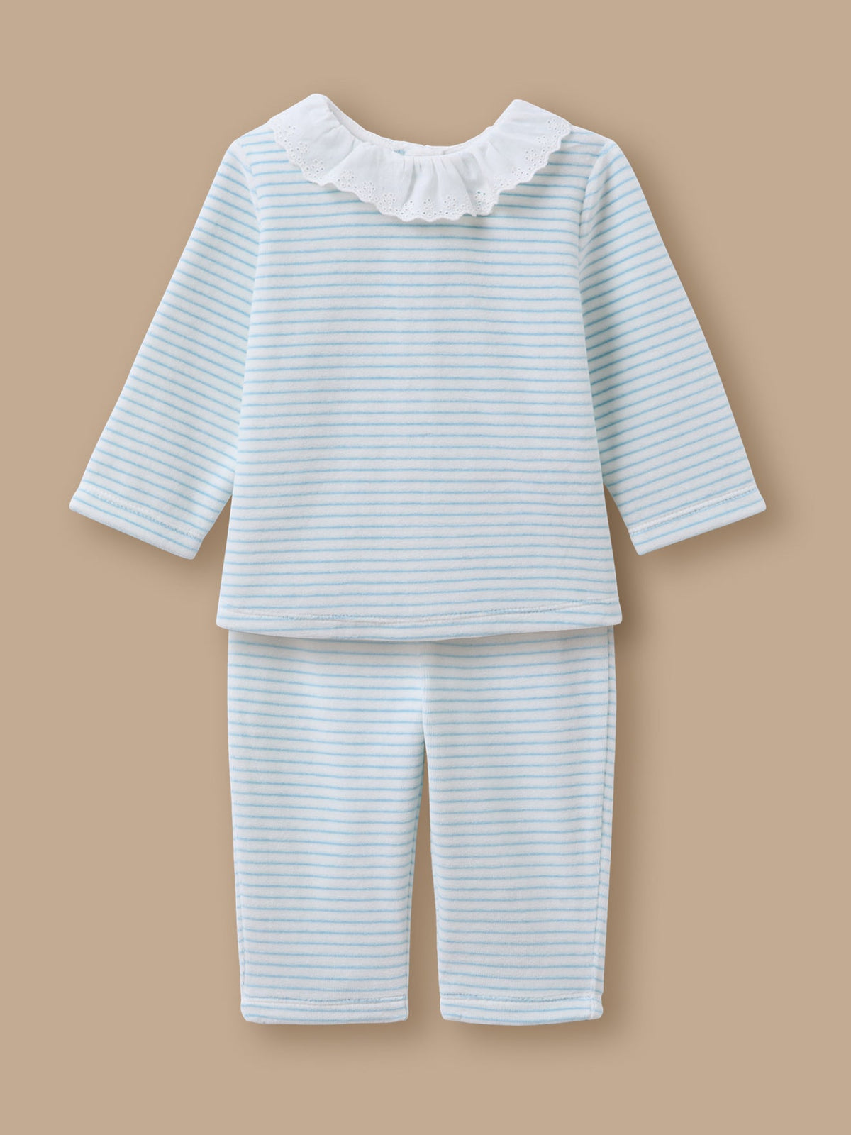Pyjama rayé en velours Bébé - 1