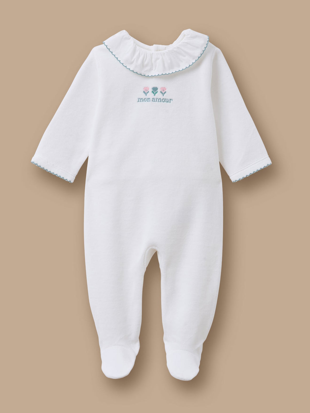 Dors-bien velours brodé Bébé - 1
