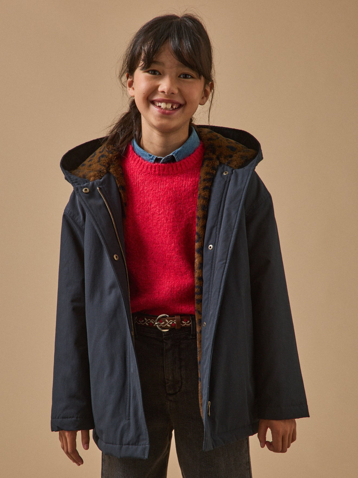Parka doublée léopard Fille - 1