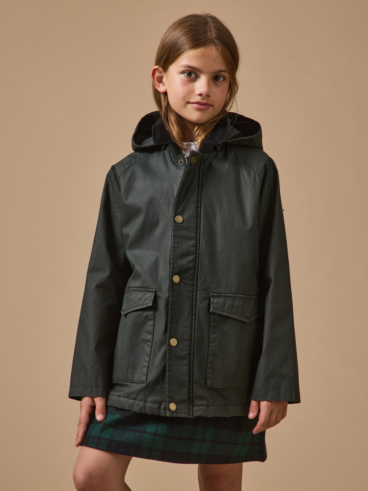Veste héritage fille en coton enduit - 1