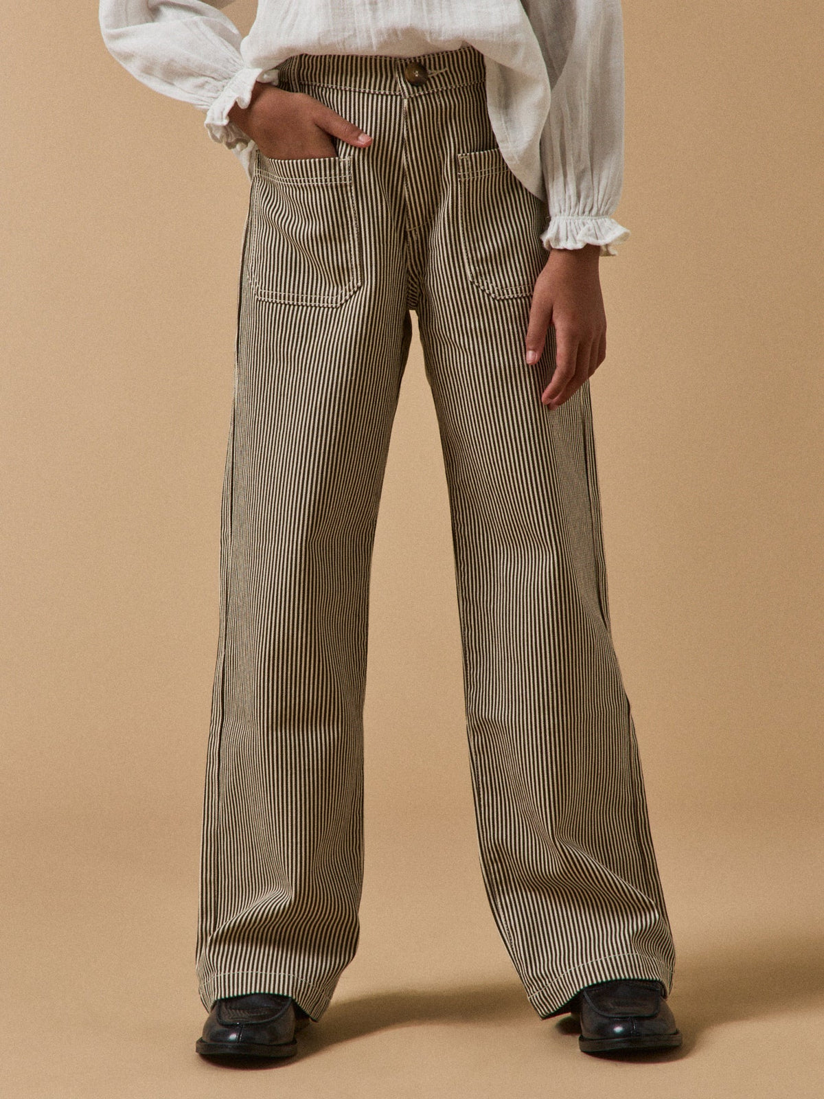 Pantalon droit rayé Fille - 1