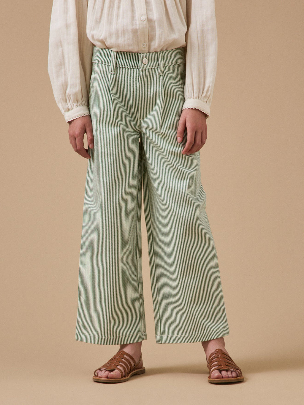 Pantalon large rayé Fille - 1