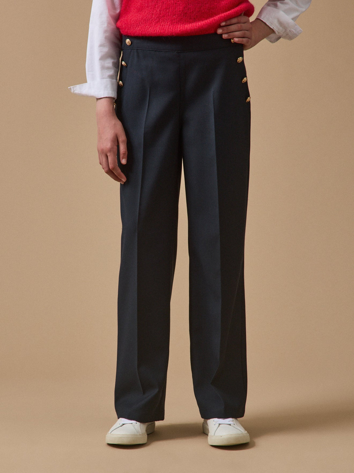 Pantalon large à pont Fille - 1