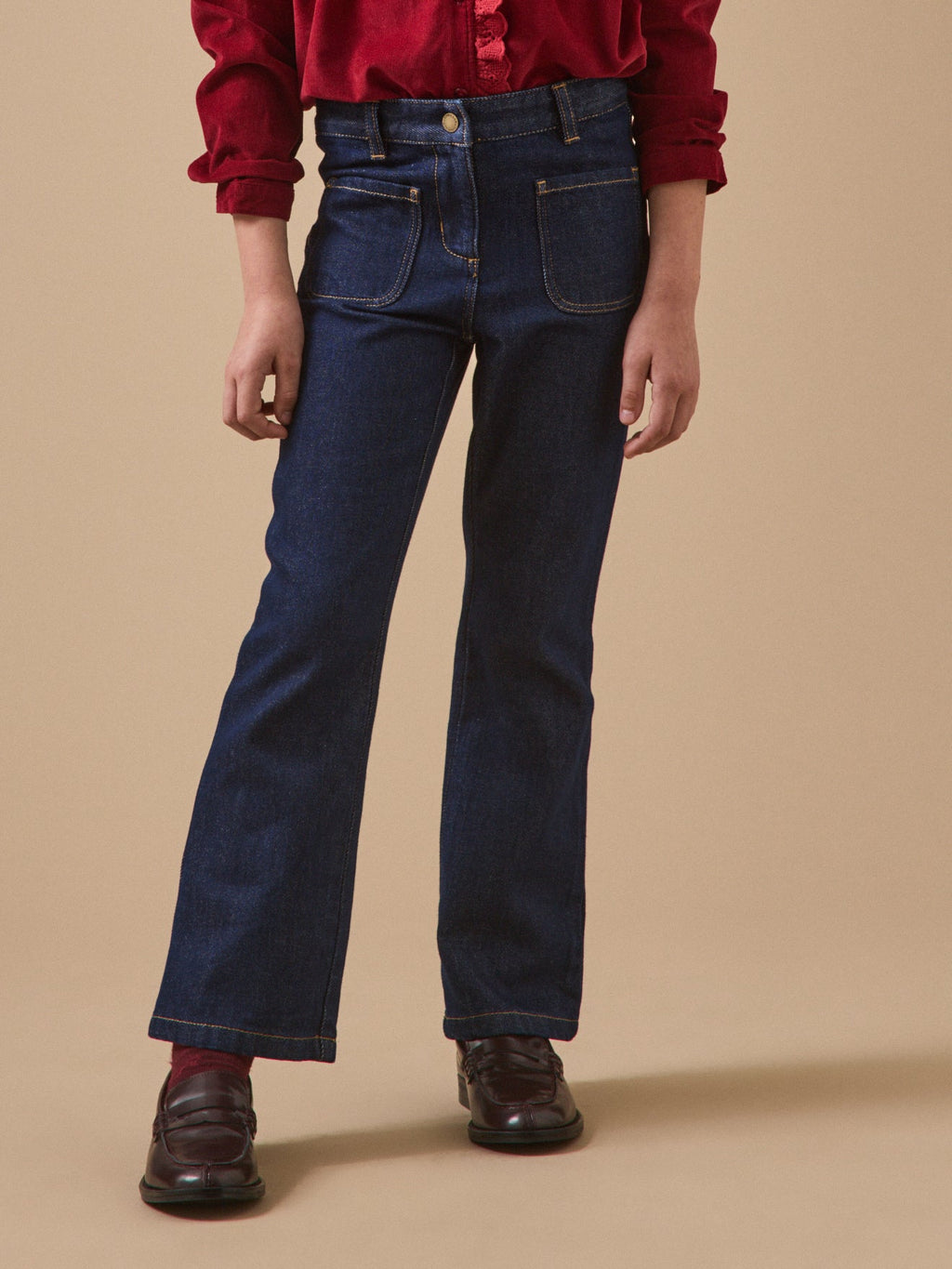 Pantalon flare Fille denim - 1