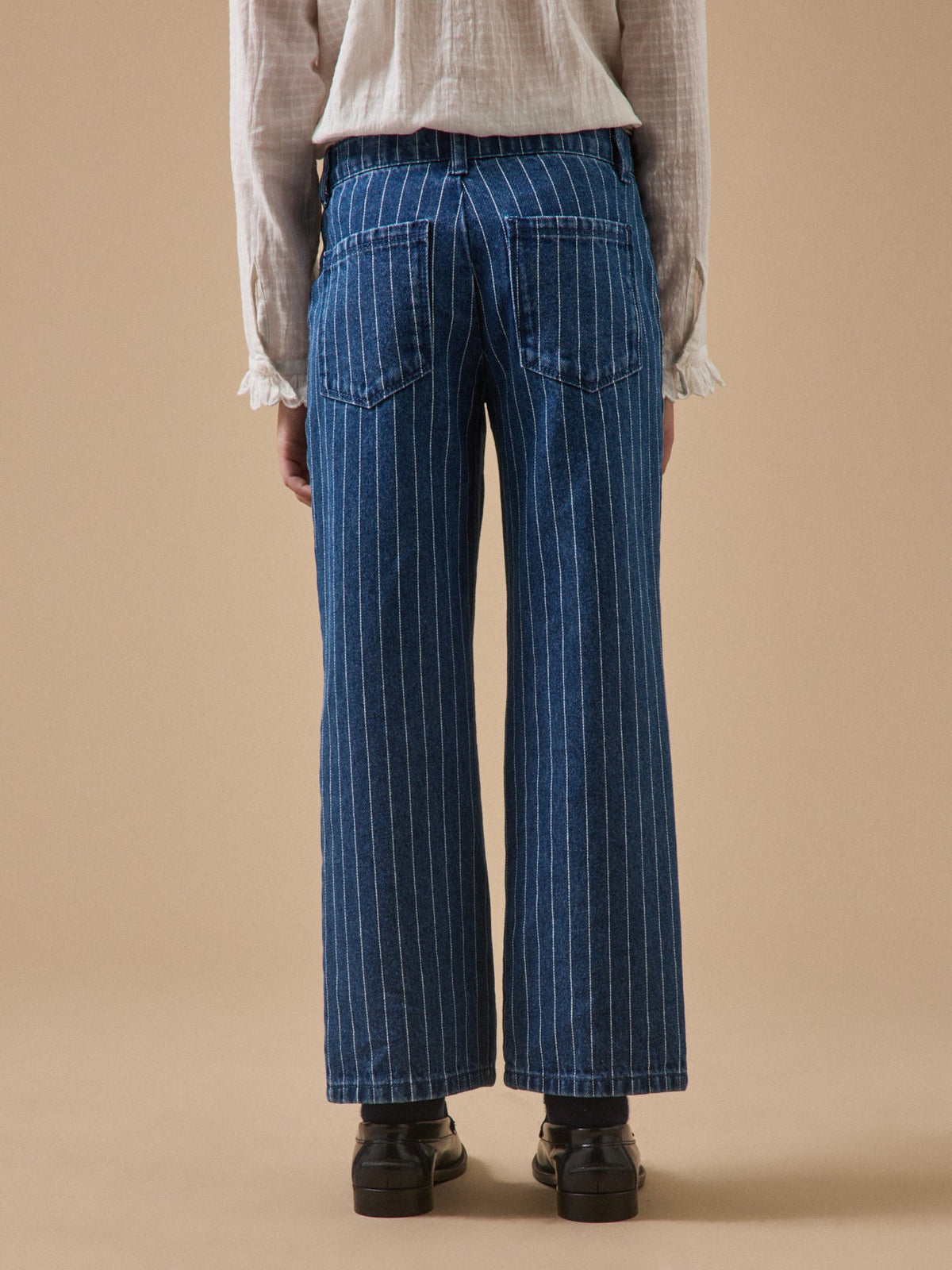 Pantalon droit rayé festonné Fille - 2