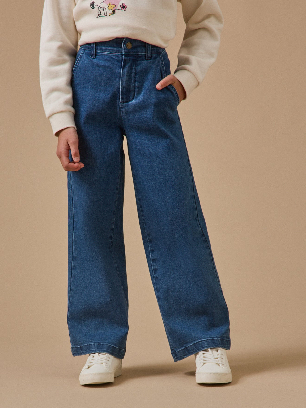 Pantalon large en denim Fille - 3