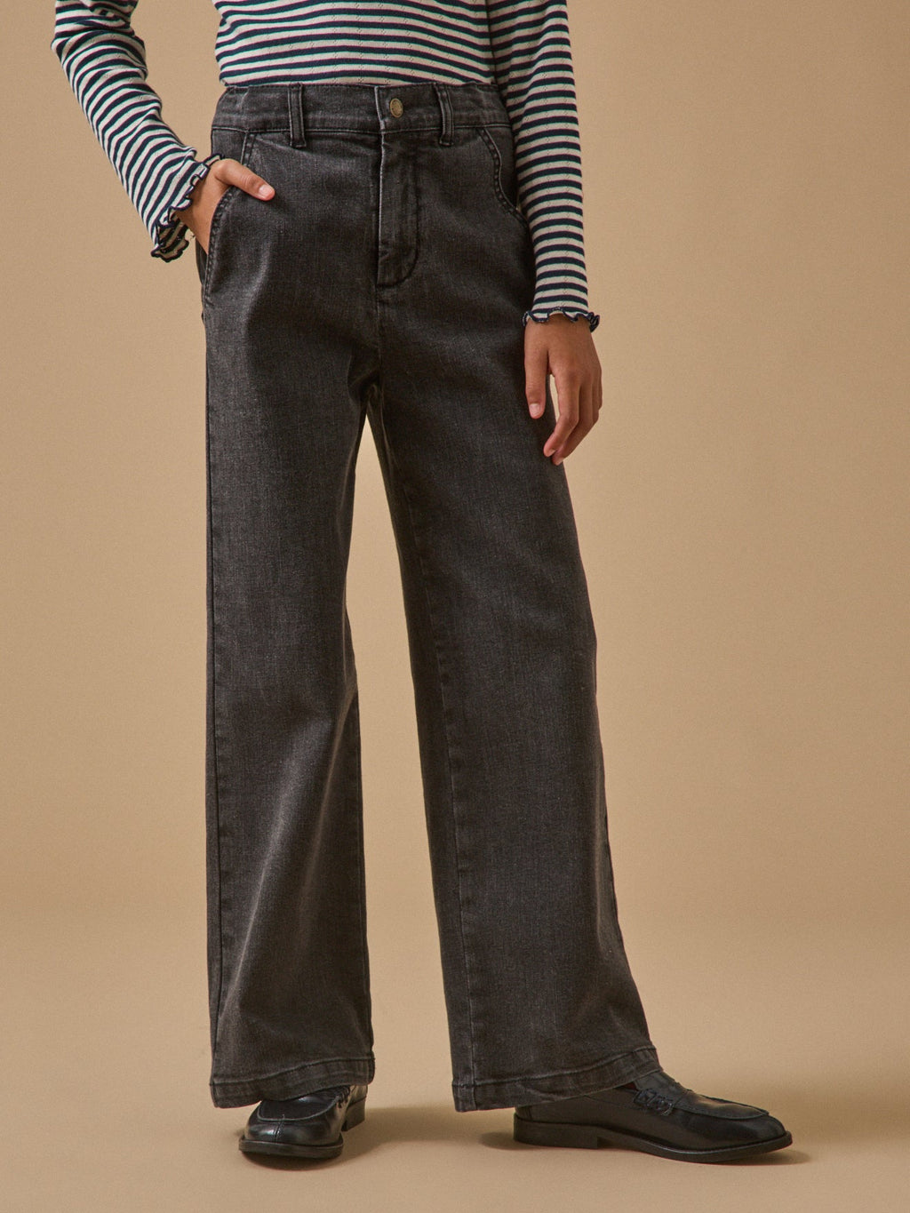 Pantalon large en denim Fille - 1