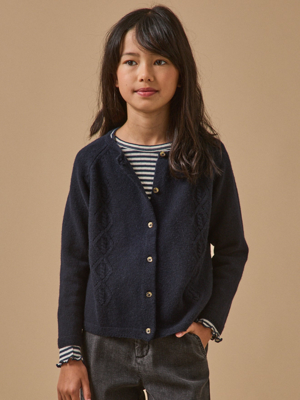 Cardigan Fille en laine mérinos - 4