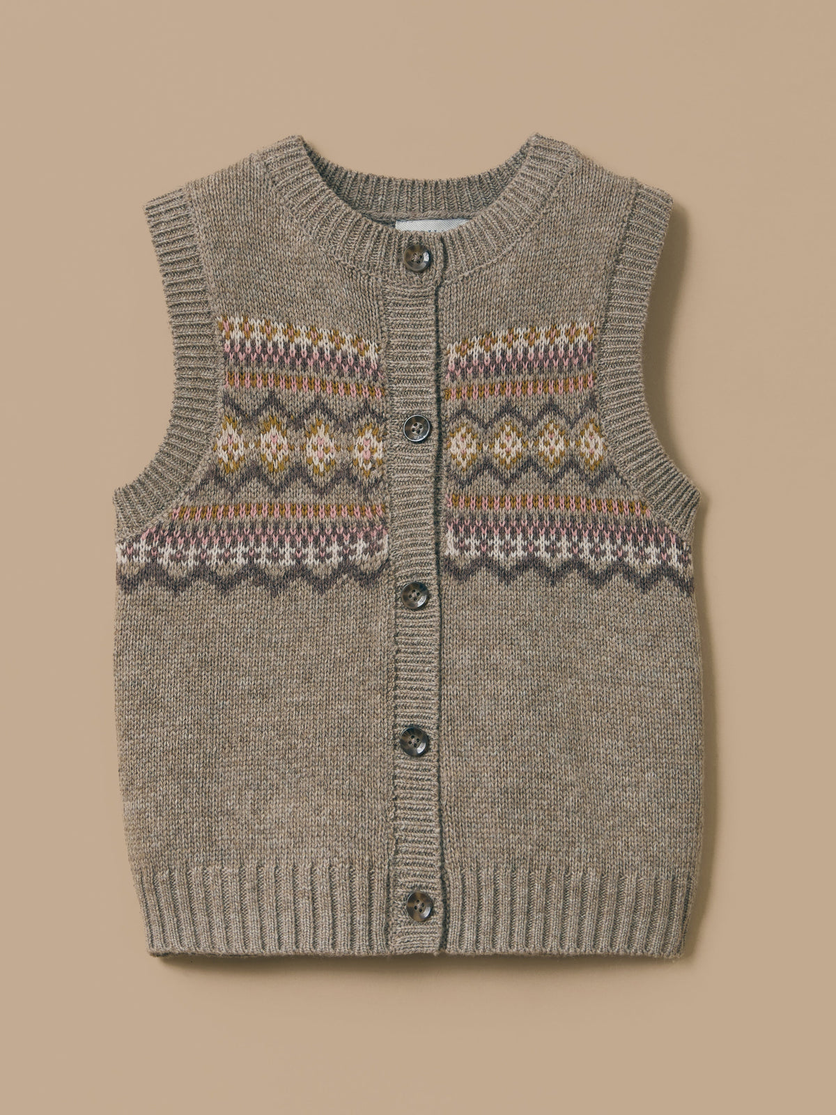 Cardigan jacquard sans manches Fille - 1