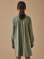 Robe chemise Fille en velours gaufré - 2