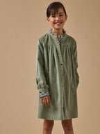 Robe chemise Fille en velours gaufré - 1