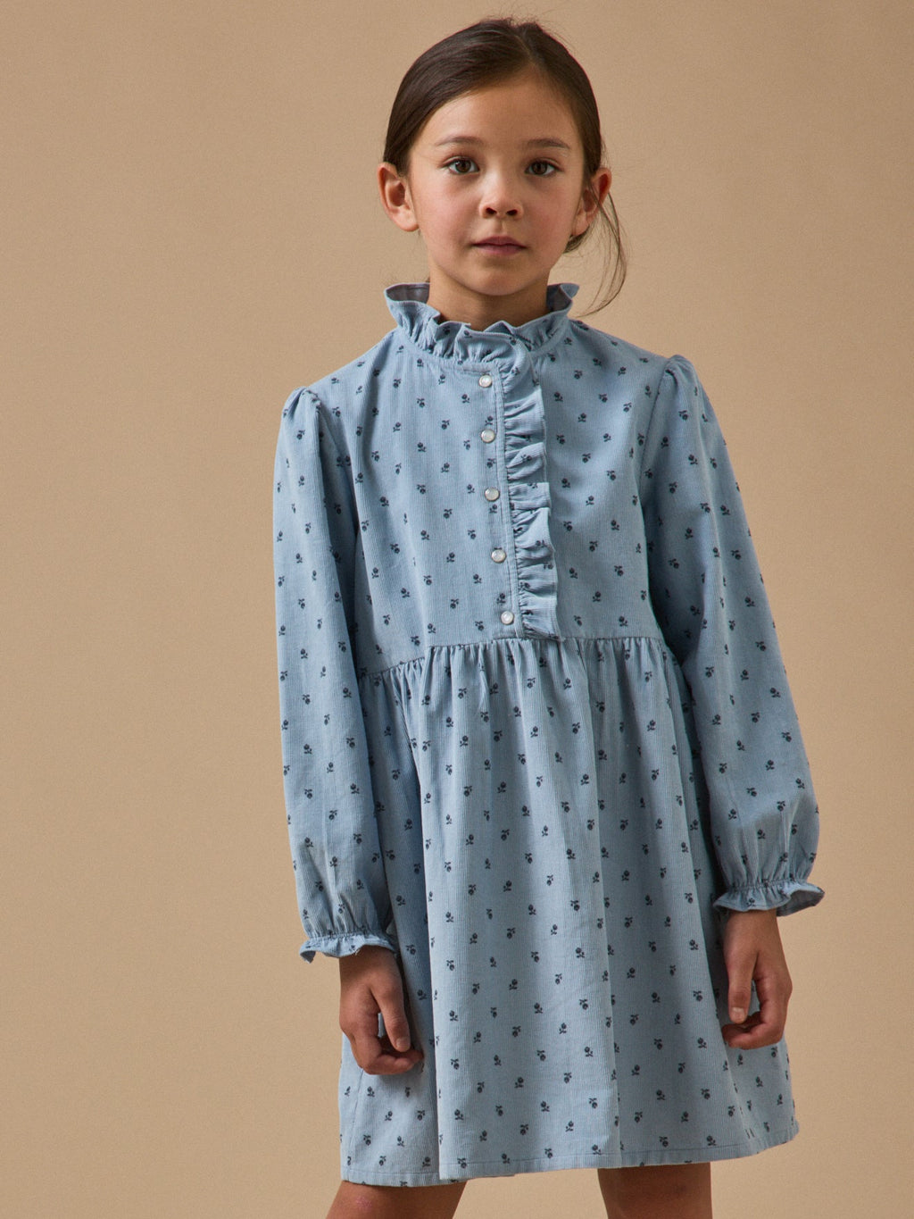 Robe imprimée en velours Fille - 1