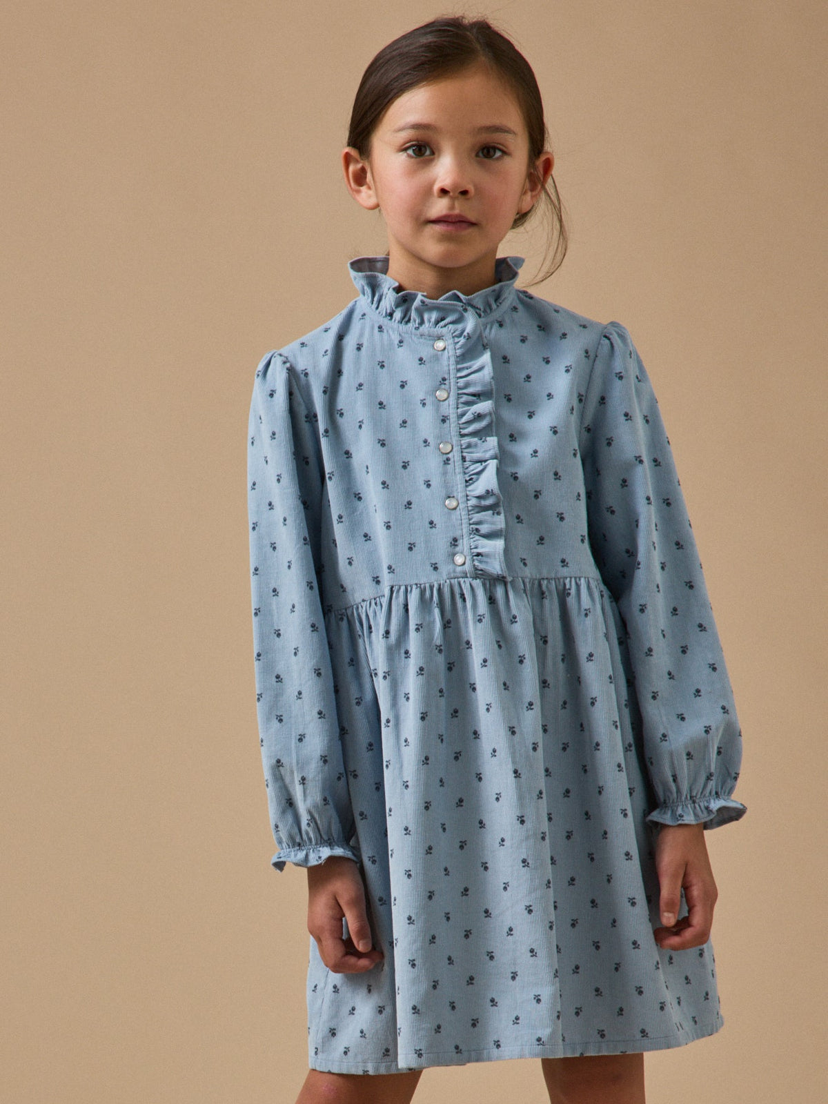 Robe imprimée en velours Fille - 1
