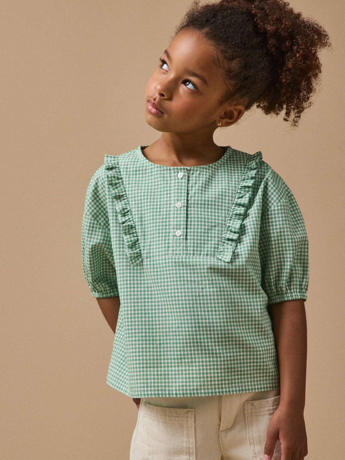 Blouse imprimée vichy Fille - 1