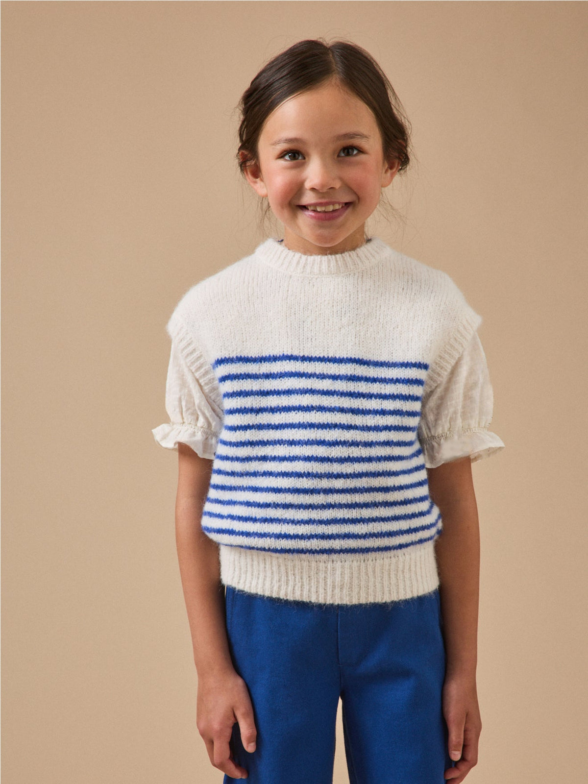 Pull rayé sans manches Fille - 1
