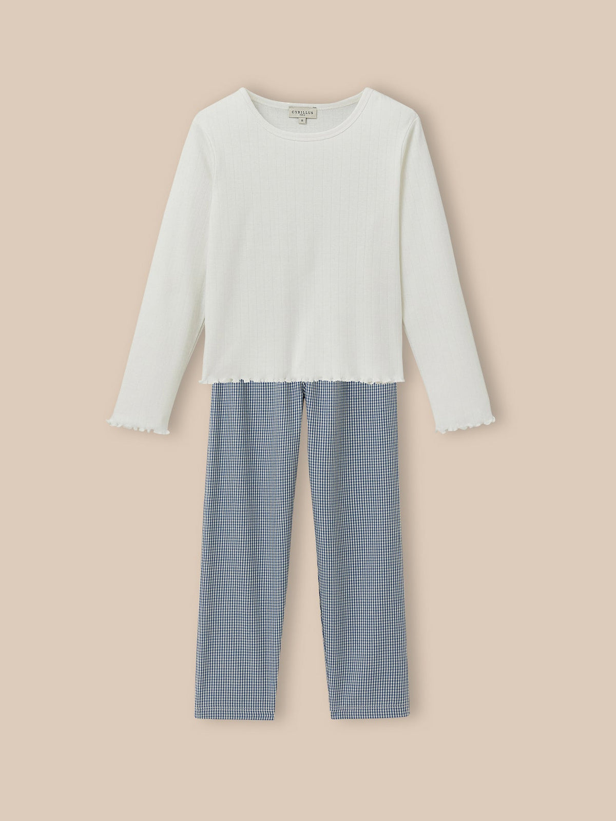 Pyjama bi-matière vichy Fille - 1