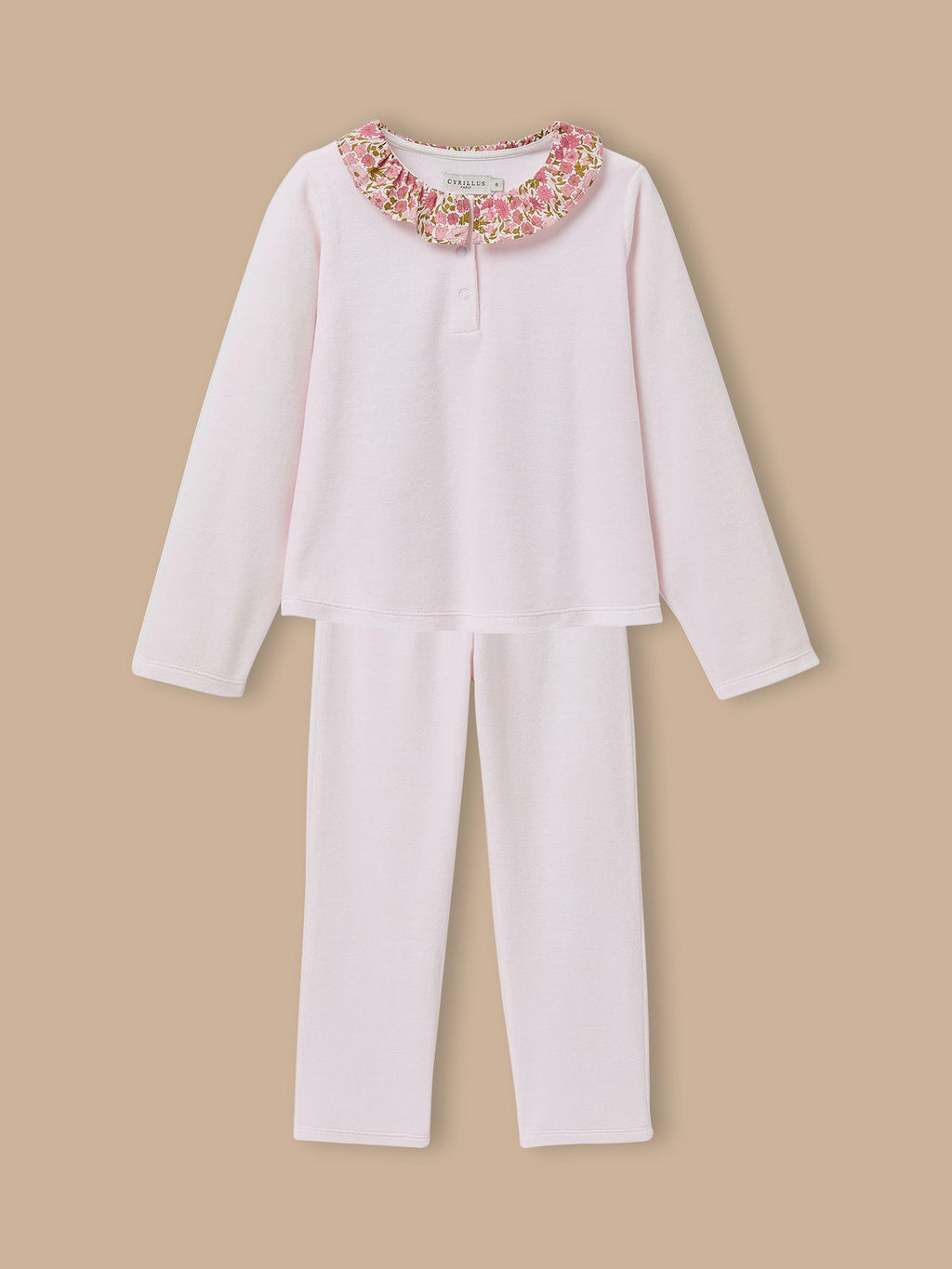 Pyjama col tissu Liberty Fille - 1