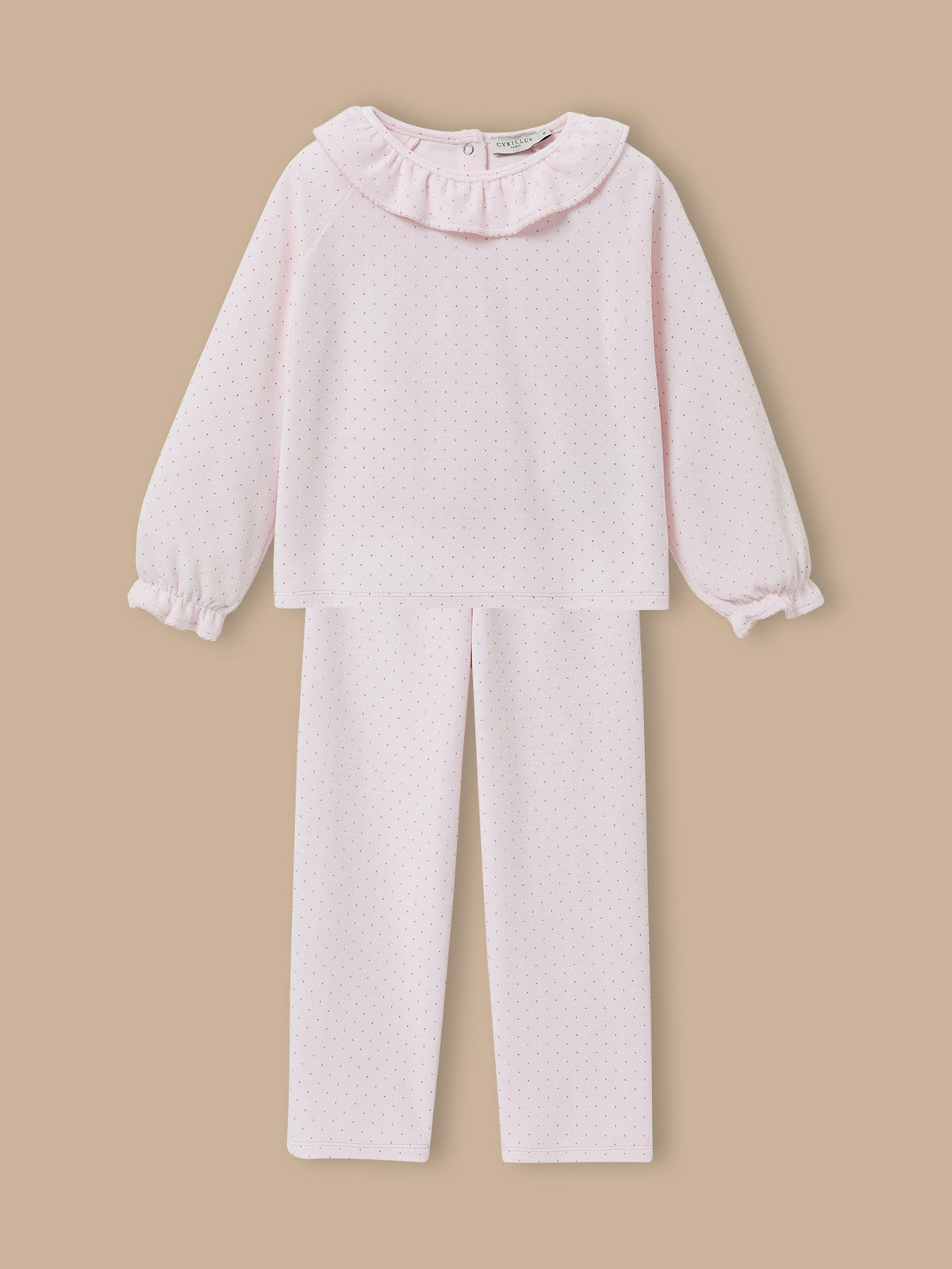 Pyjama velours imprimé pois Fille - 1