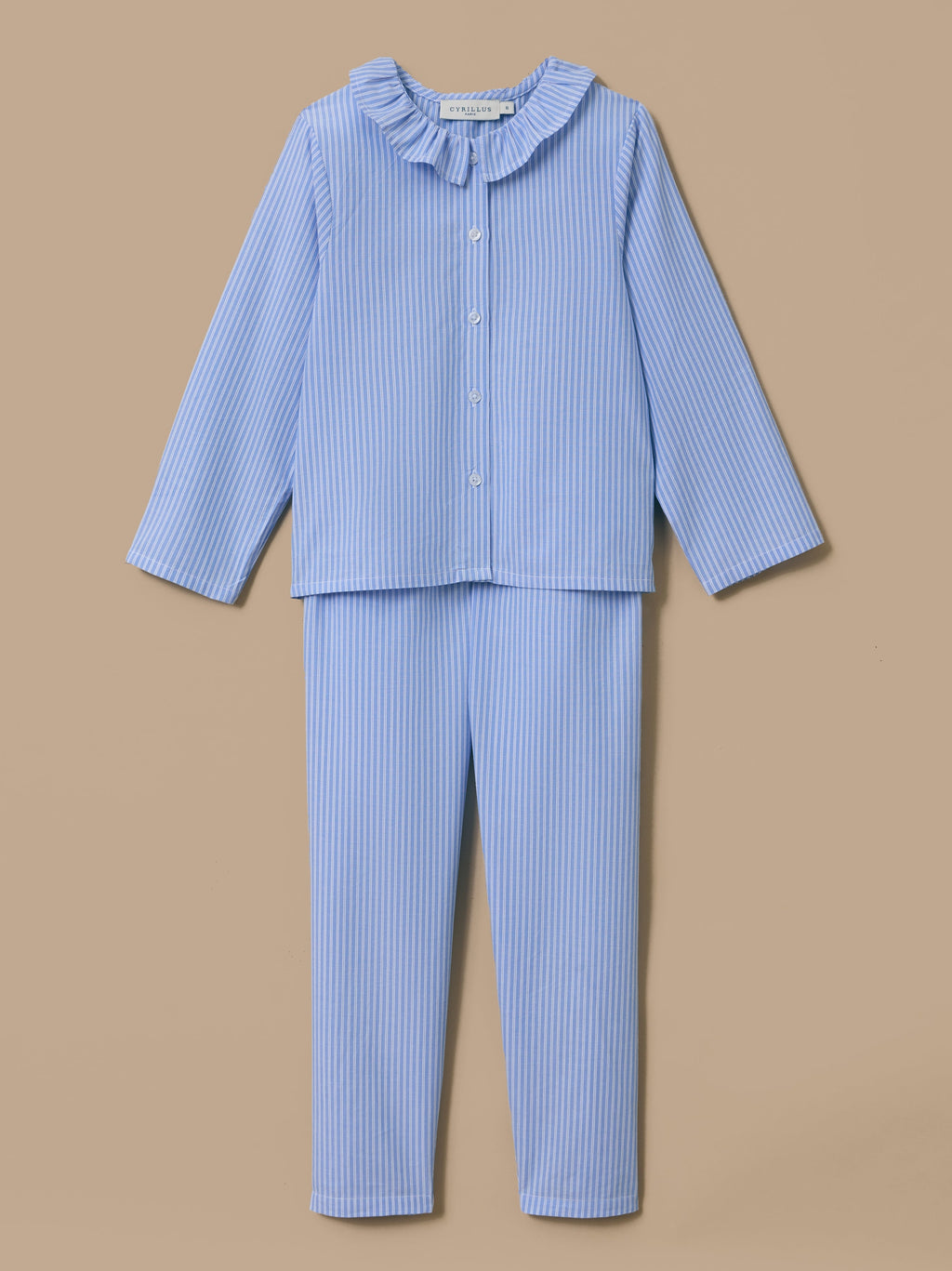 Pyjama en popeline rayé Fille - 1