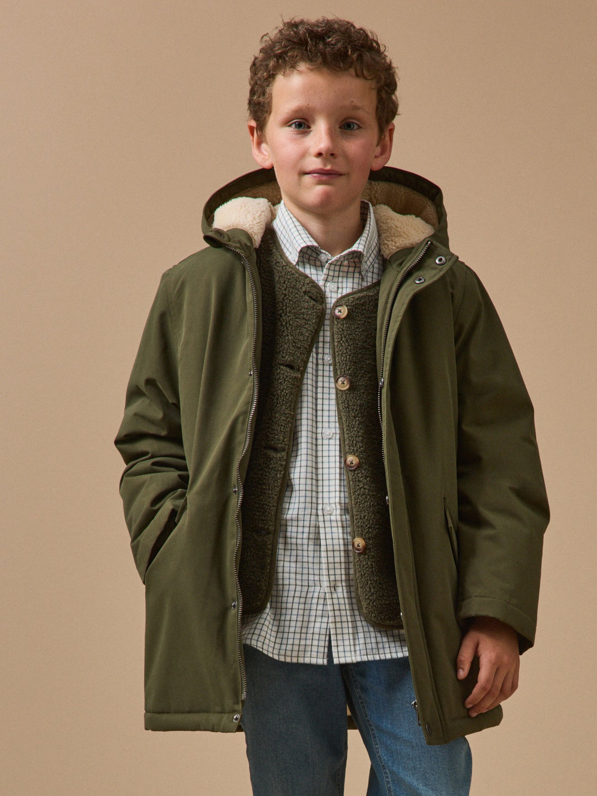 Parka doublée sherpa Garçon - 1