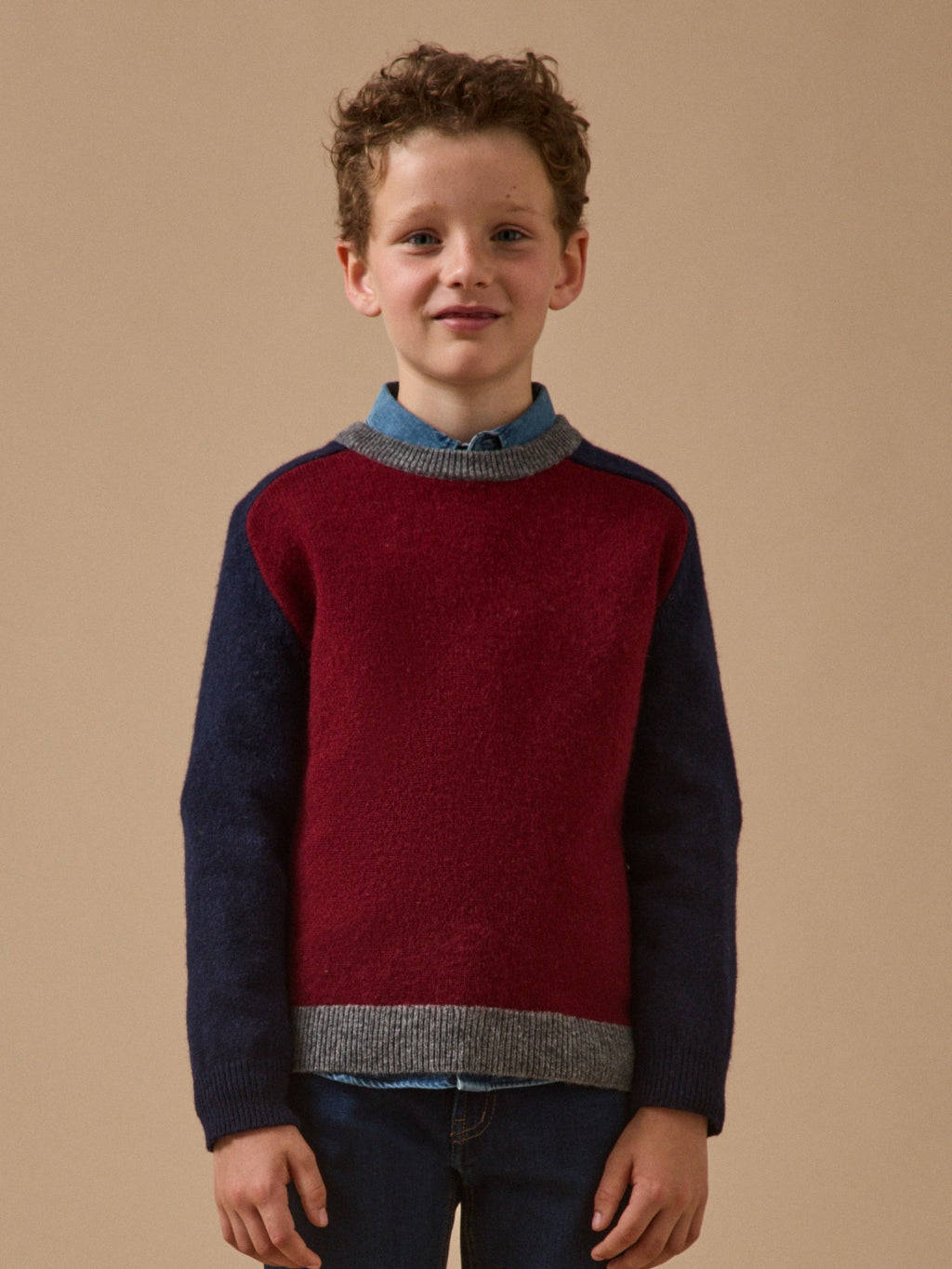 Pull colorblock en laine Garçon - 1