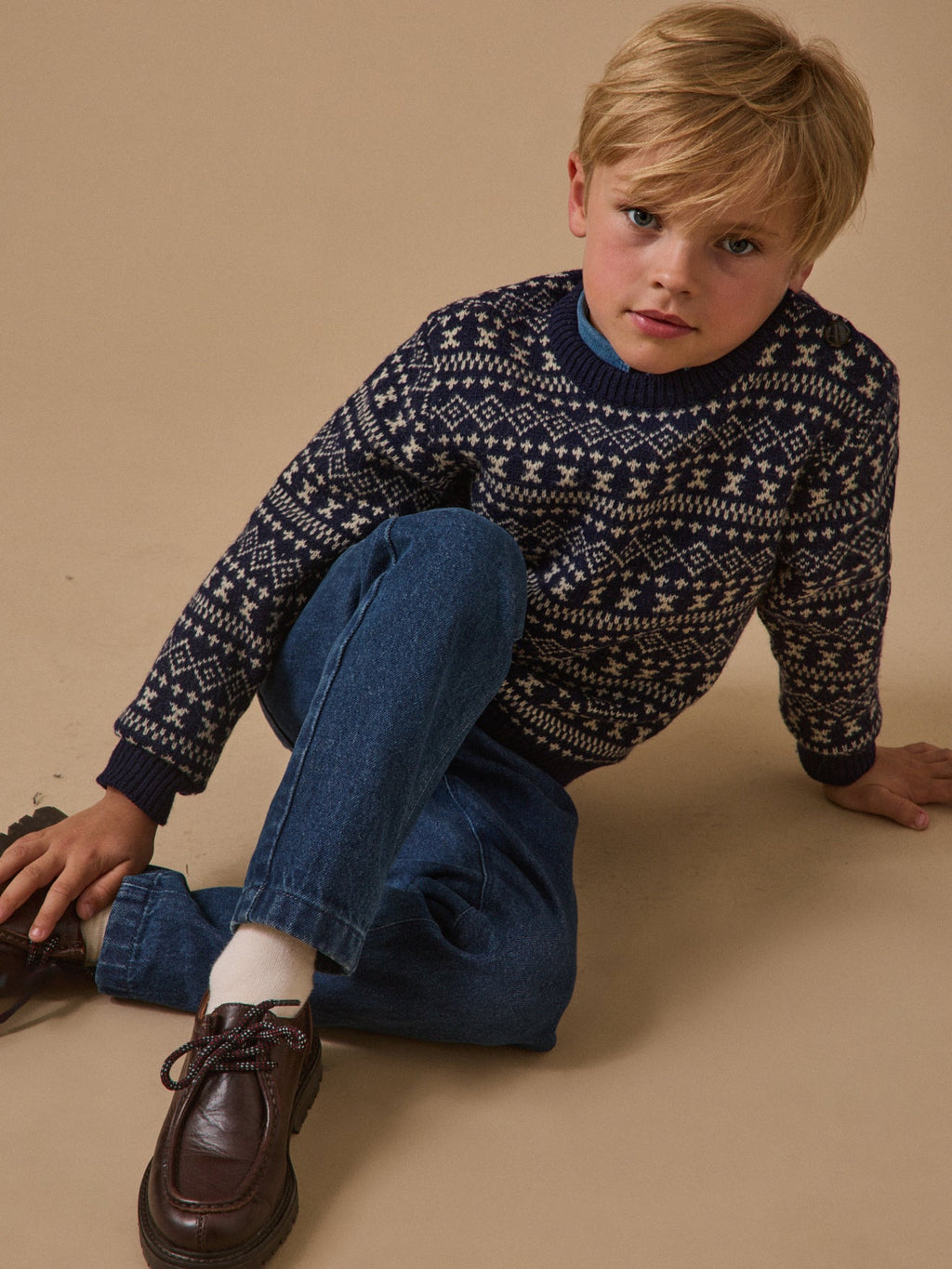 Pull jacquard avec laine Garçon - 2