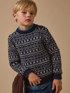 Pull jacquard avec laine Garçon - 1