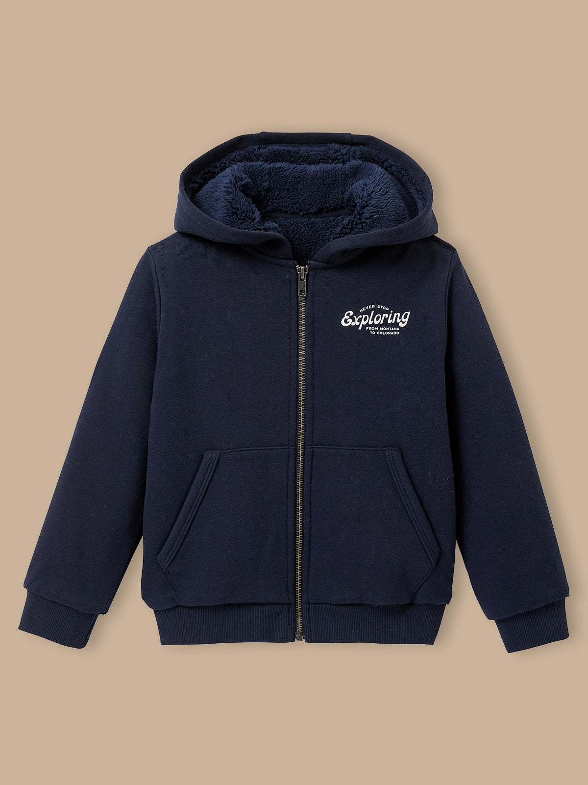 Sweat zippé doublé sherpa Garçon - 1